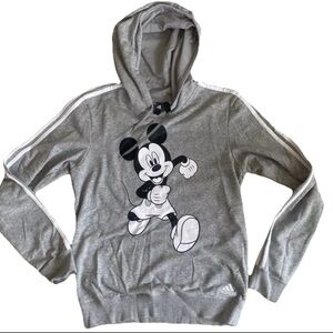 Adidas x Disney Mickey Mouse Gray Pullover Hoodie Size Adult Small
